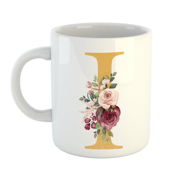 Kaffeetasse Buchstabe I Weiß 330ml