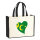 Jutetasche Kokosinseln Flagge Herz 21 Liter Black