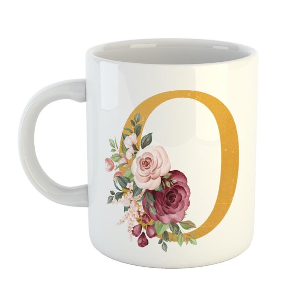 Kaffeetasse Buchstabe O Weiß 330ml