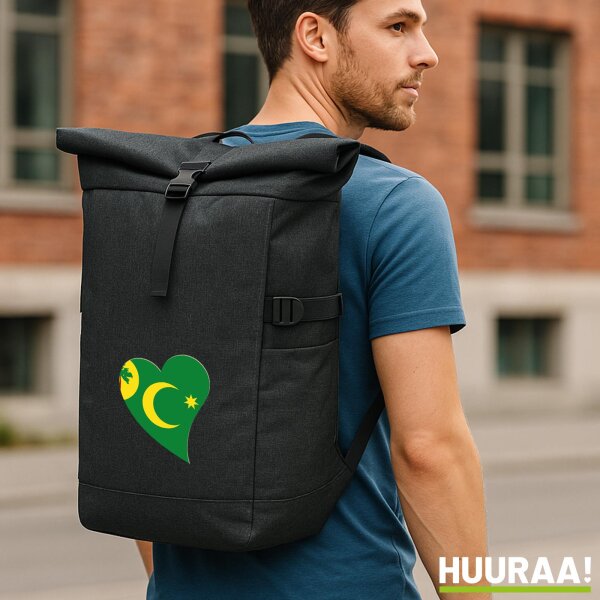 Kurierrucksack Kokosinseln Flagge Herz 30-44 Liter Black Melange
