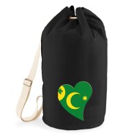 Seesack Kokosinseln Flagge Herz 20 Liter Black