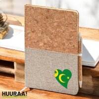 Notizbuch A5 Kokosinseln Flagge Herz 80 Blatt inkl....