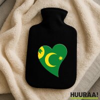 Wärmflasche Kokosinseln Flagge Herz