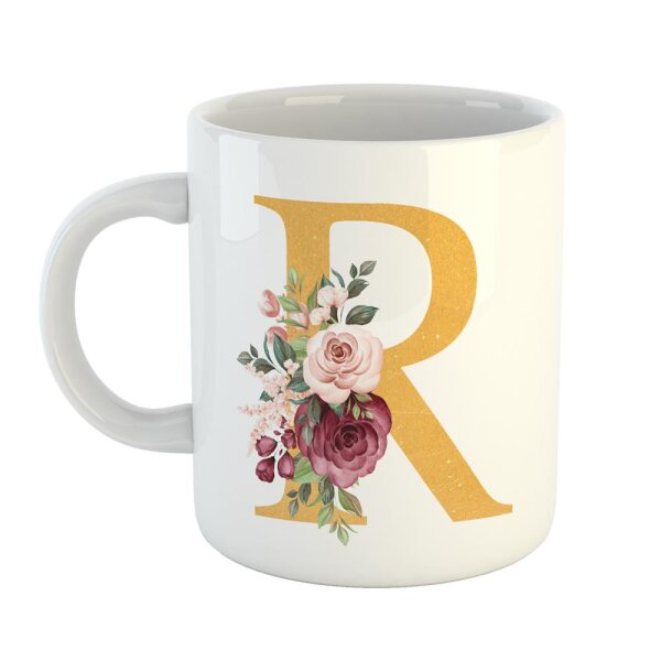 Kaffeetasse Buchstabe R Weiß 330ml