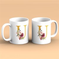 Kaffeetasse Buchstabe U Weiß 330ml