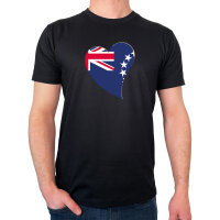 Herren T-Shirt Cookinseln Flagge Herz