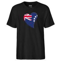 Herren T-Shirt Cookinseln Flagge Herz