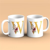 Kaffeetasse Buchstabe W Weiß 330ml