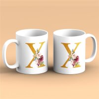 Kaffeetasse Buchstabe X Weiß 330ml