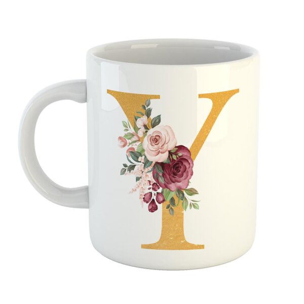 Kaffeetasse Buchstabe Y Weiß 330ml