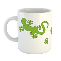 Kaffeetasse Gecko Agame Echse Weiß 330ml
