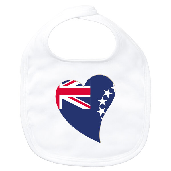 Baby Lätzchen Cookinseln Flagge Herz Klettverschluss