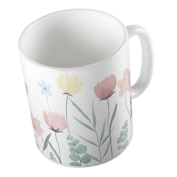 Kaffeetasse Pastell Blumen Weiß 330ml