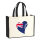 Jutetasche Cookinseln Flagge Herz 21 Liter Black