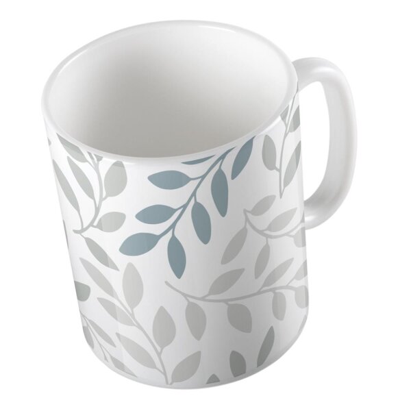 Kaffeetasse Blätter und Zweige Weiß 330ml