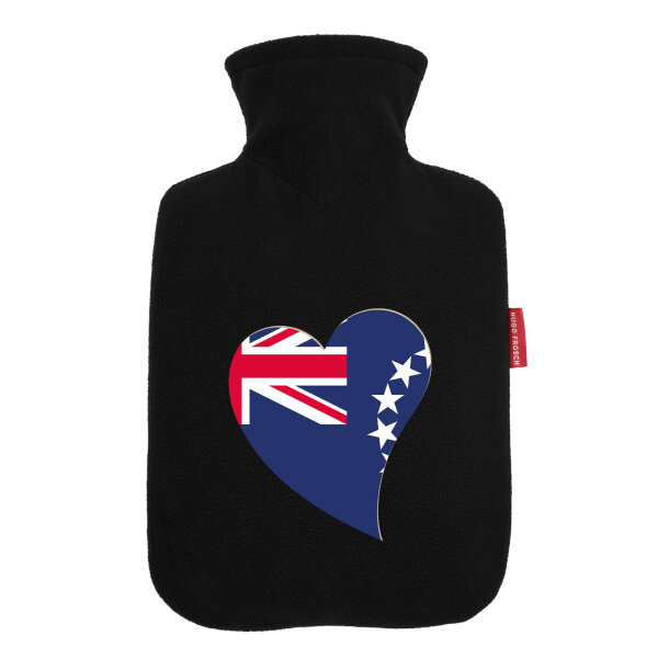 Wärmflasche Cookinseln Flagge Herz