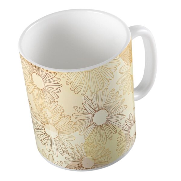 Kaffeetasse Goldene Blumen Weiß 330ml