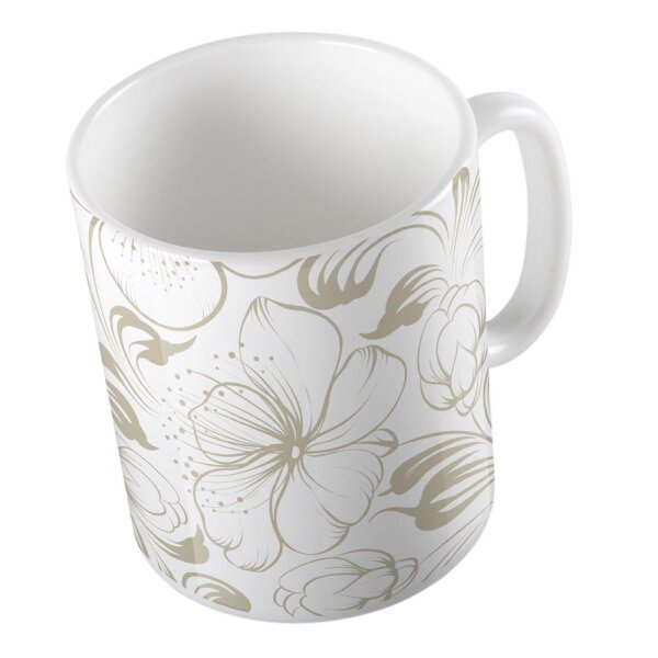 Kaffeetasse Hibiskus Blüten Weiß 330ml