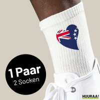 Unisex Socken Cookinseln Flagge Herz Baumwolle