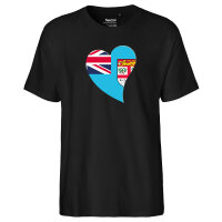 Herren T-Shirt Fidschi Flagge Herz