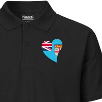 Herren Polo Shirt Fidschi Flagge Herz