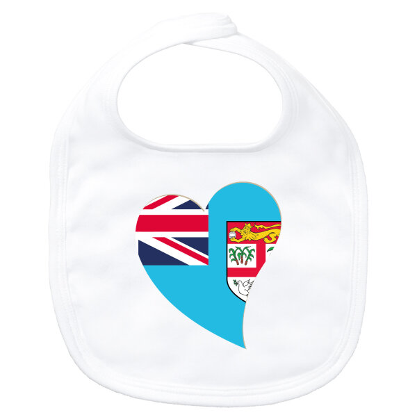 Baby Lätzchen Fidschi Flagge Herz Klettverschluss