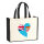 Jutetasche Fidschi Flagge Herz 21 Liter Black