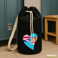 Seesack Fidschi Flagge Herz 20 Liter Black