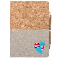 Notizbuch A5 Fidschi Flagge Herz 80 Blatt inkl....