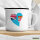 Emaille Tasse Fidschi Flagge Herz 300ml Vintage