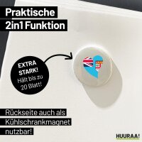 Magnet Fidschi Flagge Herz 59mm Kühlschrankmagnet