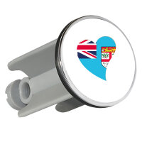 Waschbeckenstöpsel Fidschi Flagge Herz 4cm