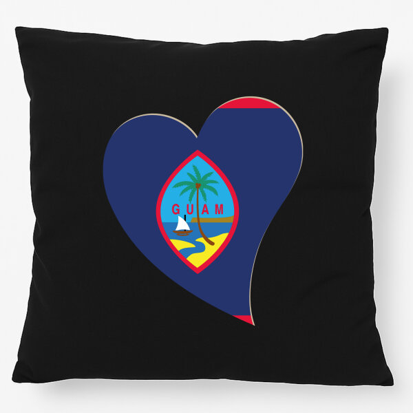 Kissen Guam Flagge Herz 40x40cm