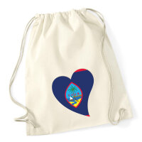 Turnbeutel Guam Flagge Herz 12 Liter