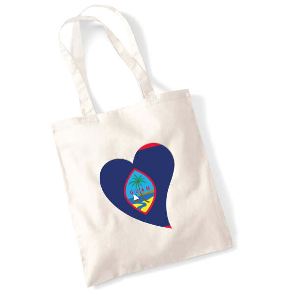 Jutebeutel Guam Flagge Herz 10 Liter