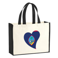 Jutetasche Guam Flagge Herz 21 Liter Black