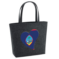 Filz Shopper Guam Flagge Herz 22 Liter