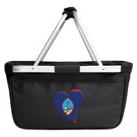 Einkaufskorb faltbar Guam Flagge Herz 20 Liter Black
