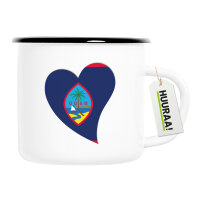 Emaille Tasse Guam Flagge Herz 300ml Vintage