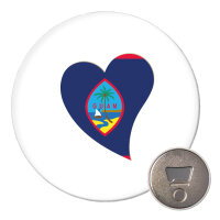 Magnet Guam Flagge Herz 59mm K&uuml;hlschrankmagnet