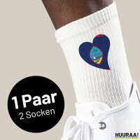 Unisex Socken Guam Flagge Herz Baumwolle