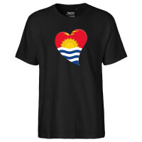Herren T-Shirt Kiribati Flagge Herz
