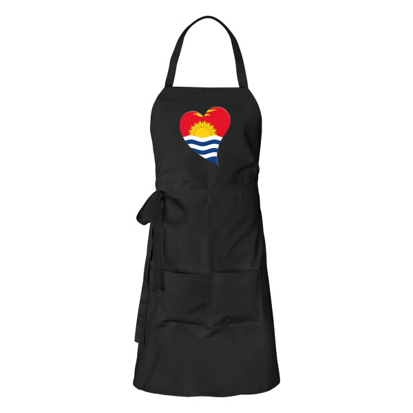 Schürze Kiribati Flagge Herz mit Taschen