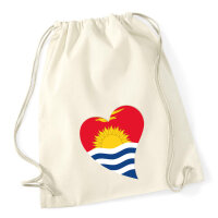 Turnbeutel Kiribati Flagge Herz 12 Liter
