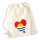 Turnbeutel Kiribati Flagge Herz 12 Liter