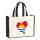Jutetasche Kiribati Flagge Herz 21 Liter Black