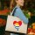 Jutetasche Kiribati Flagge Herz 21 Liter Black