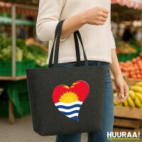 Filzshopper Kiribati Flagge Herz, 22 Liter