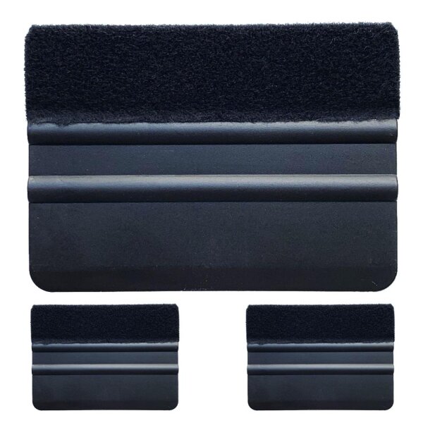 Filzrakel Schwarz 10x7,5cm 3 Stück