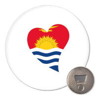 Magnet Kiribati Flagge Herz 59mm K&uuml;hlschrankmagnet